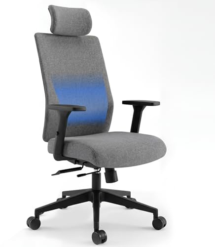 Backerz Ergonomischer Bürostuhl Ergonomisch, Schreibtischstuhl mit Verstellbarer Lendenstütze, Büro Stuhl & Drehstuhl für Homeoffice, Arbeitszimmer und Schlafzimmer, Office Chair 160 kg