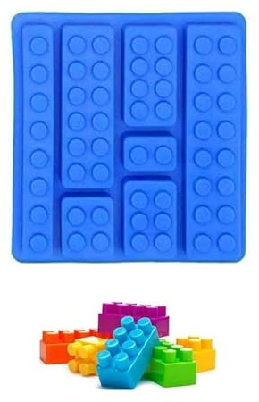 CMJ™ Blue Building Bricks Blocks Silicone Chocolate Mould Ice Cube Wax Melt Sugarcraft Cake Fondant Resin UK Seller