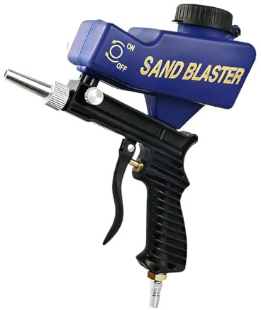 90 Mpa Pneumatische Sandstrahlpistole - Hochdruck Hand-Sandstrahlgerät für Rost- & Farbentfernung | Einstellbarer Media Sprayer für Soda Walnuss & Schleifmittel auf Metall Holz & Glas