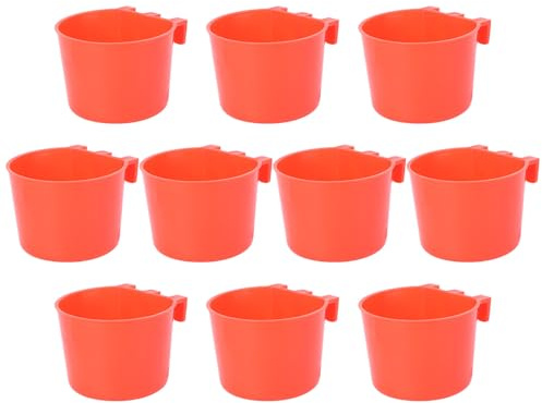 Comedero de Jaula para Pájaros Rojo 10 Piezas de Polietileno