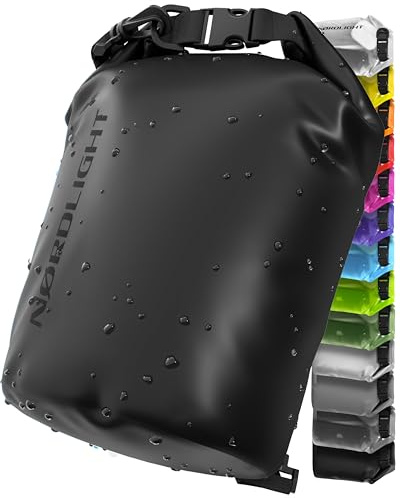 Nordlight Dry Bag 20L Wasserdichter Beutel - (Schwarz) Wasserdichter Packsack Mit Roll Top Verschluss Und Schultergurt | Schwimmen, Baden, Strand, Kanu, Stand Up Paddling, Tauchen