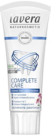 lavera Toothpaste Complete Care - Without Flouride & Dyes - with Organic Echinacea & Calcium - flouride-Free Toothpaste - Gentle to The Teeth - Dental Care - Vegan - Organic (1 x 75 ml)