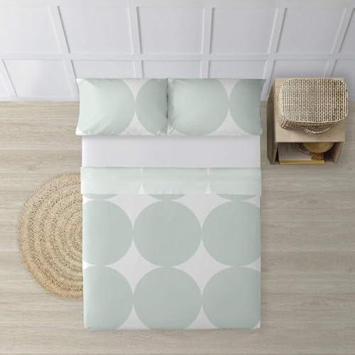 Belum Bettwäsche-Set für Betten mit 105 cm, bestehend aus: Kissenbezug, 175 x 270 cm, Spannbettlaken, 105 x 200 cm + 25 cm, Faltenbalg, Stoff: 100% Bio-Baumwolle, 175 Fäden. Mehr Mint
