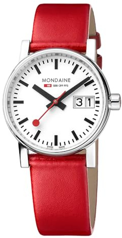 Mondaine Damen Analog Schweizer Quarzwerk Uhr mit Vegan Traubenleder Armband MSE.30210.LCV