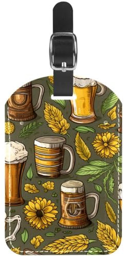 Gepäckanhänger,Gepäckanhänger für Koffer,Rucksack Kofferanhänger,1-Pc,Bier-Essen-Cartoon-Tisch