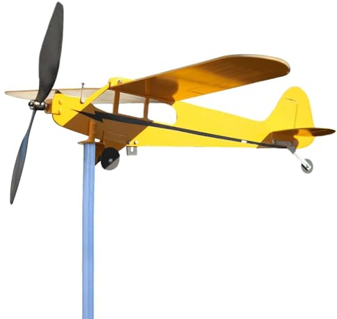 Wind Spinner - Aircraft Wind Spinner Garden Wind Sculpture | Wind Spinner Plug-in Vane 3D Kinetic Art Style Metal Decoration, Airplane Windmill Kinetic Art Crafts, Metal Windmill Art, Home