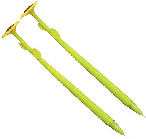 Operitacx 2stücke Pack Cartoon Sonnenblume Gelstift Charmante Gelschreiber Schreibwerkzeuge Für Schüler Schulbedarf Grün