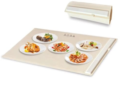 Piastra Scaldavivande Elettrico Scaldavivande elettrico portatile Piastra riscaldante Tappetino da tavolo in silicone Controllo della temperatura elettrico Vassoio riscaldante per alimenti 4