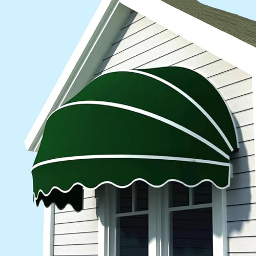 Tenda Parasole A Cappottina Per Balcone,Tenda Cappottina Da Sole,Tessuto Per Tende Da Sole,Tenda Da Sole Per Finestra Impermeabile,per Patio Balcone Esterno-Green||Diameter:90cm/35in