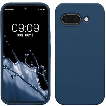 kwmobile Cover per Google Pixel 9a Custodia - Back Case per Smartphone in Silicone TPU - Protezione Gommata - blu marino