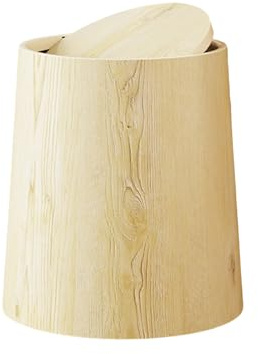 HGZHNAT Papierkorb Holz, Mülleimer Holzoptik, Mülleimer Holzoptik, Moderner Müllbehälter, Mit Realistischen Holzkörnern Design, Geruchsdicht, Für Kleine Wohnraum Home Office Nutzung Mülldose