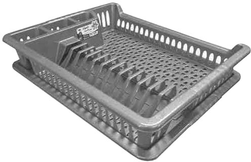 Usave Large Plastic Dish Drainer Plate Cutlery Rack with Drip Tray (Silver)