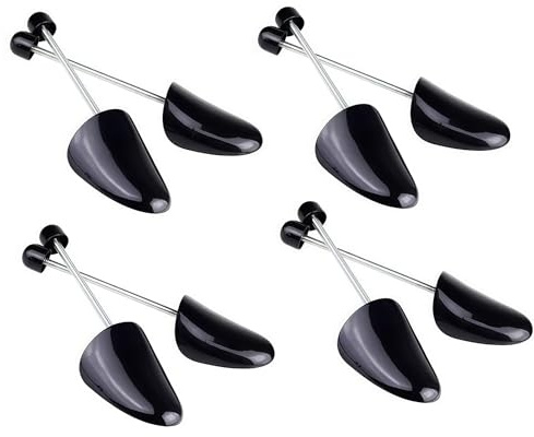 erioctry Men's Black Adjustable Keep Shape Shoe Trees Shoe Stretcher Boot Holder Shaper With Tension Spring Coil 4 Pairs