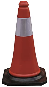 Altuna - Cono de Tráfico con Banda Reflectante de Alta Seguridad - Modelo DCA02 - Ayuda a Mejorar la Señalización - Fabricado en Plástico ABS - Altura de 50 cm - Base de Caucho de 28x28 cm - Bikain