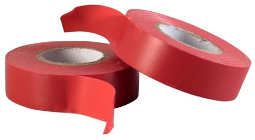 GOCABLETIES Isolierband Rot 19 mm x 20 m 2 Rollen | Strapazierfähig, selbstklebend, PVC, zum Schutz und Reparieren von Kabeln