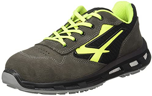 U-Power Red Lion® Yellow, Scarpe antinfortunistiche in pelle, Scarpe da ginnastica unisex leggere antiperforazione, Suola in rafia, Suola Infinergy, con puntale in alluminio (44)