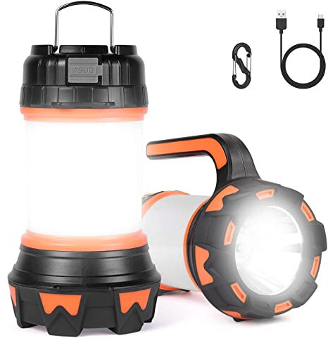 flintronic Rechargeable Camping Lantern, Superbright 1000 Lumen Camping Light, 6 Mode LED Torch Outdoor Searchlight Tent Light, Waterproof Emergency Light with 3600mAh Power Bank for Hiking, Fishing