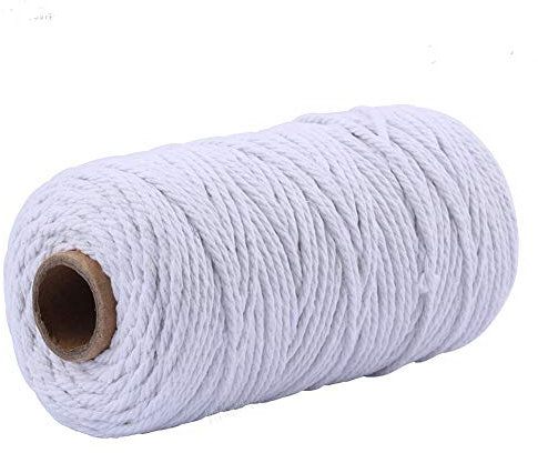 MoonyLI Makramee Schnur farbige Baumwollschnur 4 Stränge Twist Baumwollseil Naturbaumwollseil (3 mm x 100 Yard)