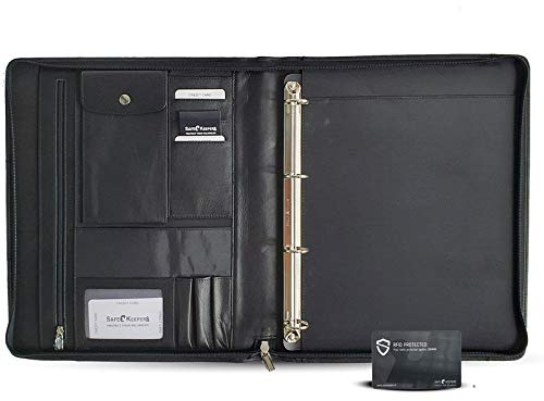Safekeeper Schreibmappe a4 - Ringbuch - Leder