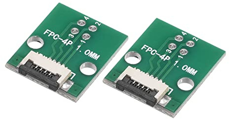 sourcing map FPC FFC Converter Connector Board 4P 1.0mm on Socket Side, Back 0.5mm, to DIP 2.54mm for LCD 3D Printer DVD TV Laptop Audio Pack of 2