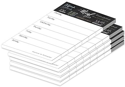 PRICARO Essensplaner Lettering-black, A6, 5 Stück