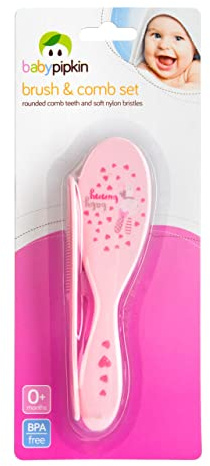HOMESHOPA Baby Hair Brush and Comb Set for Newborns & Toddlers, Infant Massage Hair Brush Bath Brush, Soft Bristles & Rounded End for Combing & Grooming, Ideal for Cradle Cap, Assorted Colours