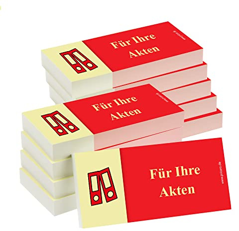 PRICARO Haftnotizen Für Ihre Akten, rot, 100 Blatt, 10 Stück