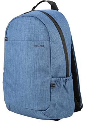 Tucano Zaino per laptop fino a 15.6 e MacBook Pro 16 realizzato in tessuto mélange ottenuto dalla plastica riciclata. Vano interno, comodo e compatto con doppia tasca protettiva per laptop e tablet.