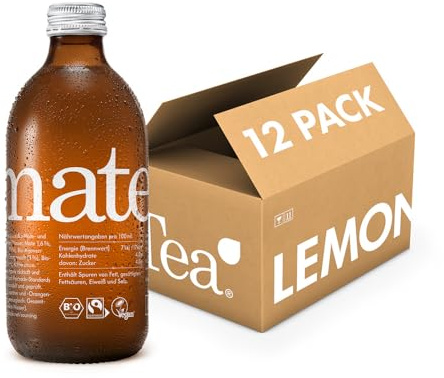 Charitea - Mate - Fairer Eistee mit besten Bio Zutaten - Leckeres Erfrischungsgetränk in Glas Flasche - Biologisch angebauter Tee (12 x 330ml)