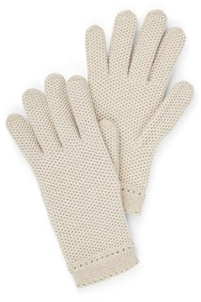 NEO B - CASHMERE | Guanti Cashmere donna | Guanti Cashmere Trama Nido d’Ape |100% Cashmere pregiato | Filato Cardiff | Taglia M | Made in Italy | Beige