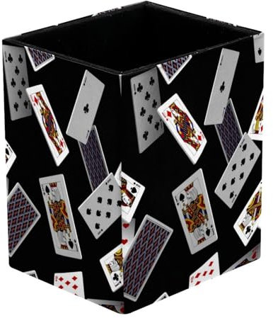 VAPOKF Stifthalter für den Schreibtisch, fallende Spielkarten, Drucke, Stifthalter, Stiftehalter, Make-up-Pinsel, Aufbewahrung, Schreibtischbedarf, Organizer für Heimbüro