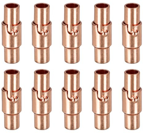 QUARKZMAN Leder Kordel Endkappen Armband Verschluss, 10 Stück 3mm Loch Magnetische Verschlüsse für Lederband, Kordel Endkappenn Verschluss für Armbänder Schmuckherstellung Basteln, Roségold