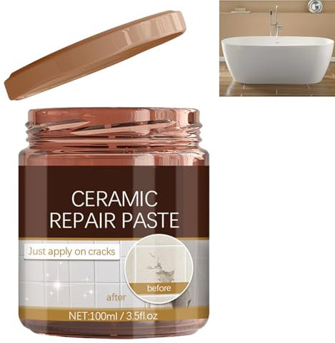 Keramikfliesen-Reparatur,Reparaturpaste für Emaille,Porzellan Reparaturpaste,Waschbecken Keramik Reparaturset,Bodenfliesen Kratzer Reparaturpaste,Schnelles Reparieren Von Fliesensplittern Und Kratzern