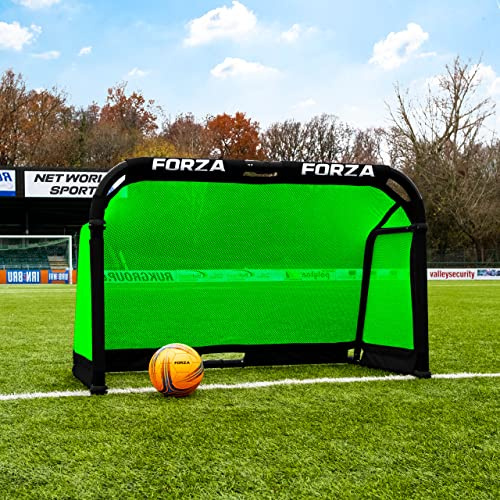 FORZA POD Tor | Pro Alu50 Tragbares Pop-Up-Trainingstor mit Netz und Tragetasche, Schnellaufbau | Leicht und robust fürs Training (Grün, 1,2m x 0,76m, Ohne Tragetasche)