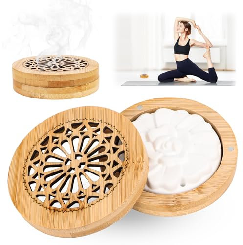 Duftsteine für Ätherische Öle, Duftstein zur Aromatisierung mit Magnetische Holzkiste, Aroma Duftstein für Büro, Schlafzimmer, Wohnzimmer, Bad, DIY Ätherische Öl Diffusor