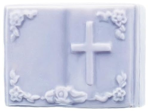 Molde de Silicona para Jabones con Cruz en Relieve | Ideal para Bautizos y Comuniones | 8 x 6 x 1 cm | Personaliza con Sello | Detalles Perfectos