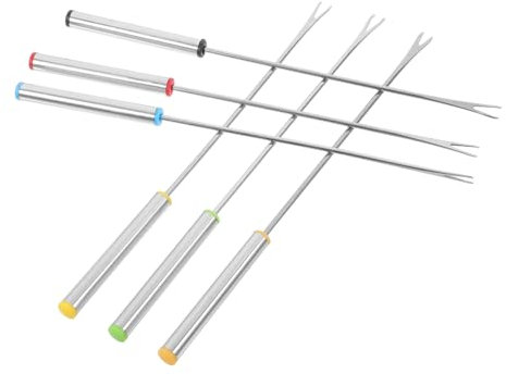 ULTECHNOVO 6stücke Teiliges Edelstahl-dip Griff Fondue-spieße Obstgabeln Schokoladen-dip-werkzeug Hot-pot-fonduegabeln Für Camping Und Barbecue
