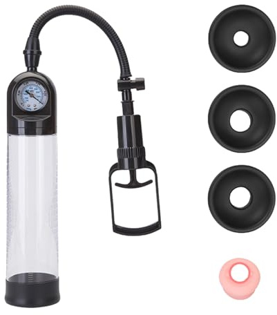 Crysore Pompe à pénis manuelle avec 3 manchons Pompe à pénis à vide Jouets sexuels clairs pour hommes Formation extenseur de pénis (2-generation)