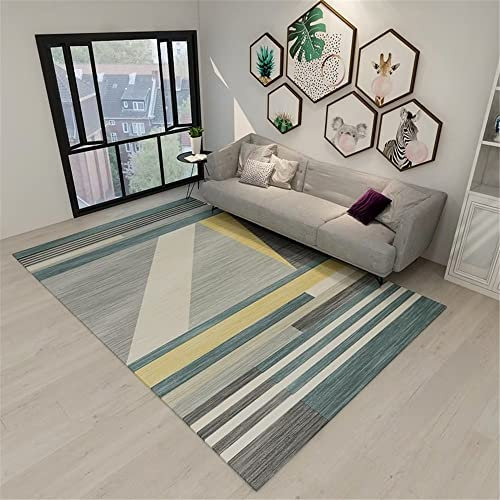 DJHWWD Outdoor Teppich Für Terrasse blau Auto teppiche Babyzimmer Wohnzimmerteppich Blaue Streifen Einfaches Muster Langlebiger 140X200CM Außen Balkon wasserfest