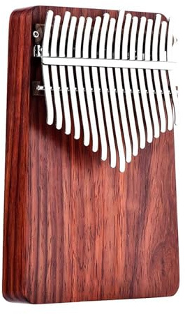 Tragbares Fingerklavier Mit 17 Tasten, Padauk-Holz, Kalimba-Material, Mit Tasche, Musikbuch-Aufkleber, Stimmhammer-Tonabnehmer Fingerklaviere