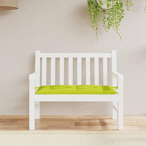 Fasba Gartenbank Auflagen, Gartenbank Auflage mit Hohlfasern, Sitzkissen mit Schnüren für Außen Innen, Bankauflage Bankkissen Sitzkissen Bankpolster, Hellgrün 110x50x7 cm Oxford-Gewebe