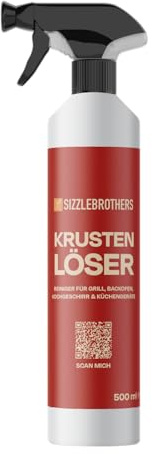 SizzleBrothers Krustenlöser Grillreiniger & Backofenreiniger 500ml - Hochwirksamer BBQ-Reiniger gegen Eingebranntes & Fett - Ideal für Grillrost, Smoker, Backofen & mehr