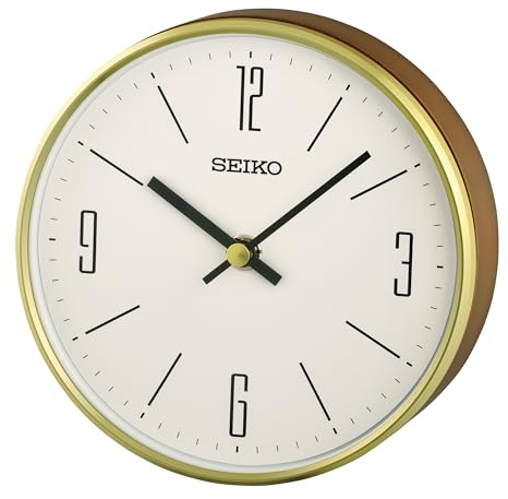 Seiko Clock Tischuhr braun-Gold