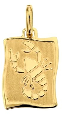 CIONDOLO MEDAGLIETTA SCORPIONE SEGNO ZODIACALE IN ORO GIALLO 18 KT + COLLANA IN OMAGGIO