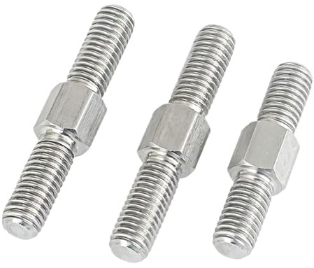 M4 Doppelendige Gewindestange - Stehbolzen aus Edelstahl 304 mit Links- und Rechtsgewinde for den industriellen Einsatz(M4x60mm 2pcs)