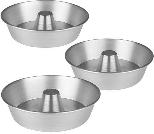 Generico Set 3 Stampi da Forno in Alluminio 99,5% con Cono Centrale – Teglie Ciambella Ruoto Torte Rustiche e Casatiello – Diametri 24cm, 26cm, 28cm – Antiaderenti, Resistenti e Facili da Pulire