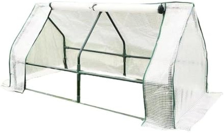 MoSundi Invernadero para jardinería al aire libre, marco de acero con cubierta de polietileno resistente a los rayos UV, túnel de cultivo de 120 x 60 x 60 cm con puertas dobles con cremallera, fácil