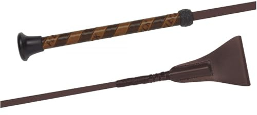 JA Horse JA0027 Fleck SilkTouch Retro Springgerte, Braun, 50 cm | Klassische Ledergriff & SilkTouch-Oberfläche – Optimaler Halt & Eleganz beim Springreiten, Pferd Reiten Gerte Leder Griff