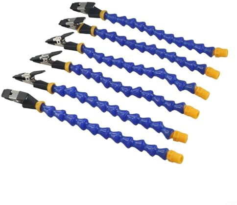 Spelonify Support de Soudure à Angle réglable avec Bras Flexible pour Outil de réparation de soudage PCB, étau d'établi avec Clips résistants à la Chaleur et Base en Alliage d'aluminium (6 Bras)
