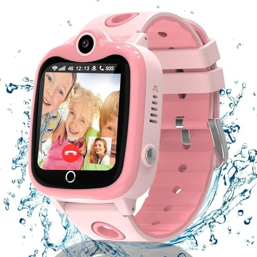 Ruopoem Smartwatch Kinder, Kinder Smartwatch mit IP68 Wasserdicht Spiel Wecker Taschenrechner, Kinderuhr Smart Watch Geschenk für Jungen Mädchen Student